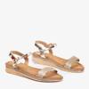 OUTLET Zlaté dámské sandály na nízkém klínku Lisia - Boty