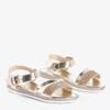 OUTLET Zlaté dámské sandály se zirkony Ido - obuv
