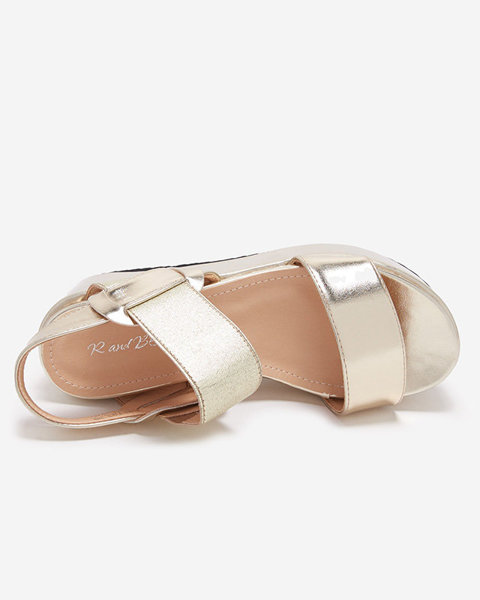 OUTLET Zlaté dámské sandály z eko kůže Kosall- Footwear