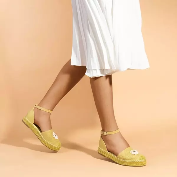 OUTLET Žluté dámské sandály a'la espadrilles na platformě Maybel - Boty