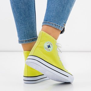 OUTLET Žluté dámské vysoké tenisky Inter - Footwear