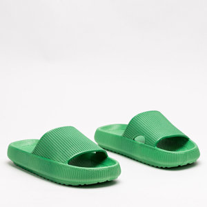 Olinda Embossed Green Gumové pantofle - Obuv