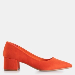 Oranžové dámské ekologicky semišové lodičky Taira - obuv