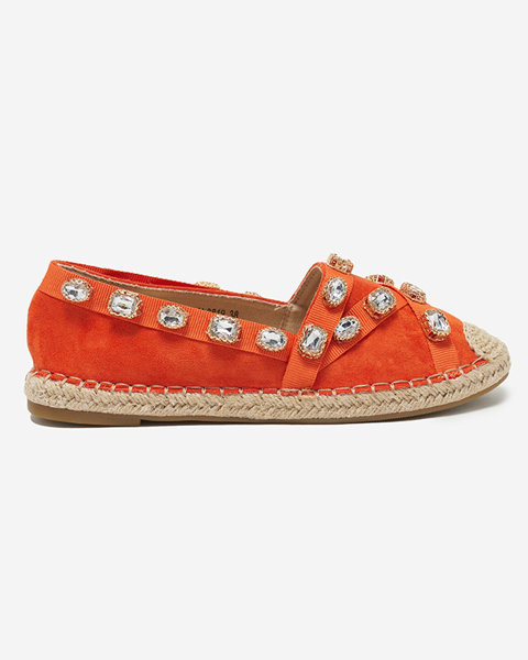 Oranžové dámské espadrilky s krystaly Wamba - obuv