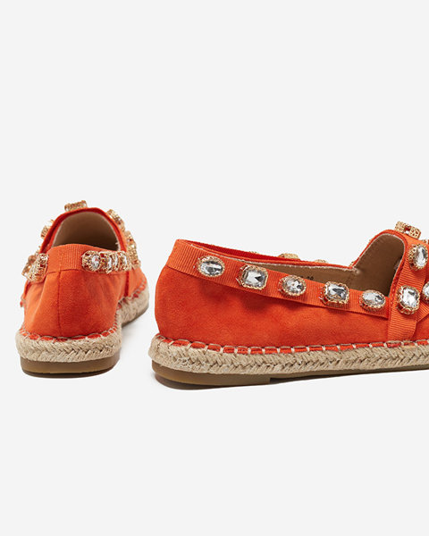 Oranžové dámské espadrilky s krystaly Wamba - obuv