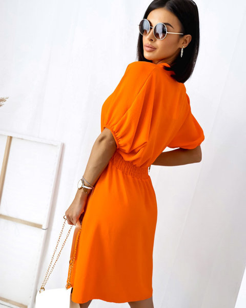 Oranžové dámské jemné šaty - Oblečení