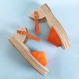 Oranžové dámské sandály na platformě Almira - Boty