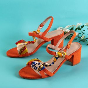 Oranžové dámské sandály na postu Alazania - obuv