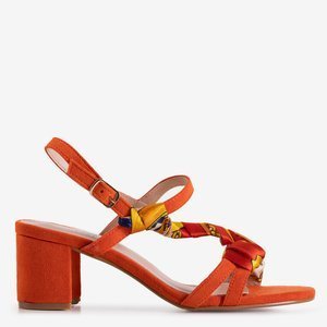 Oranžové dámské sandály na postu Alazania - obuv