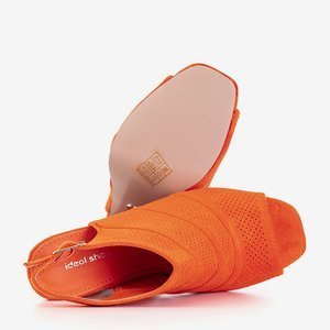 Oranžové dámské sandály na vysokém podpatku od Mosane - boty