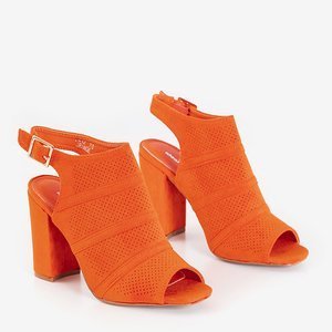 Oranžové dámské sandály na vysokém podpatku od Mosane - boty