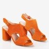 Oranžové dámské sandály na vyšším příspěvku s horní částí Ilonepa - Obuv 1