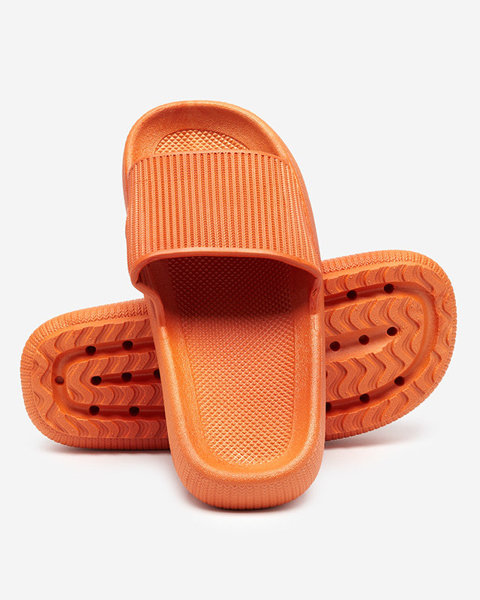 Oranžové gumové pantofle s ražbou Torika - Obuv