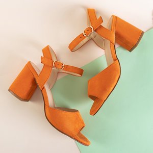 Oranžové sandály na sloupku Elga - Obuv