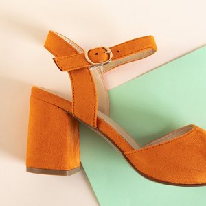 Oranžové sandály na sloupku Elga - Obuv