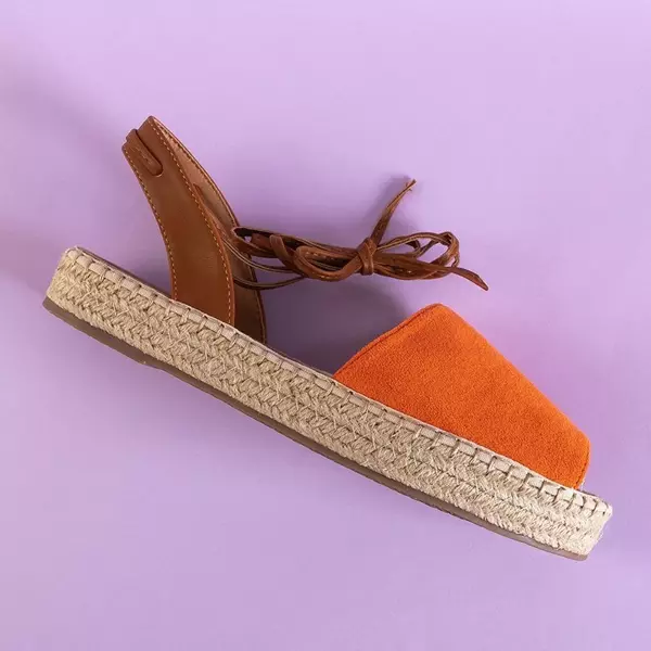Oranžové vázané dámské sandály od firmy Alvina - boty