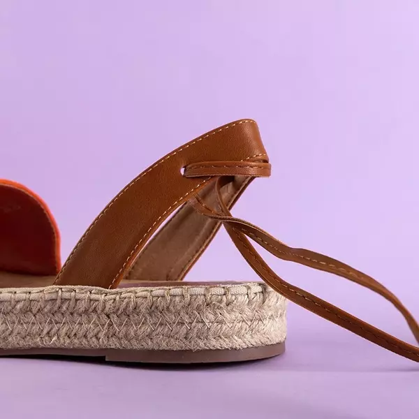 Oranžové vázané dámské sandály od firmy Alvina - boty