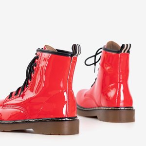 Ormella dámské červené šněrovací kotníkové boty - boty