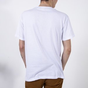 Pánské bílé bavlněné tričko - Oblečení