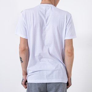 Pánské bílé bavlněné tričko s nápisem - Oblečení