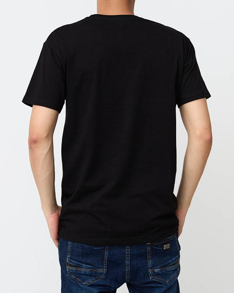 Pánské černé tričko s potiskem - Oblečení