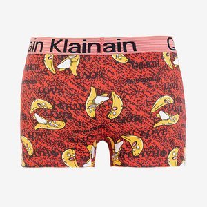 Pánské červené trenýrky s banány - Spodní prádlo