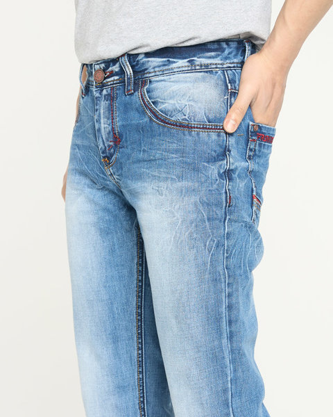 Pánské modré džíny s rovnými nohavicemi - Oblečení