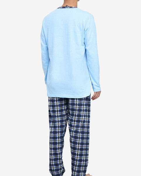 Pánské pyžamo s potiskem v tmavě modré barvě- Oblečení