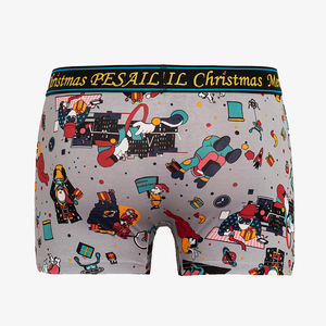 Pánské šedé vánoční boxerky - Spodní prádlo