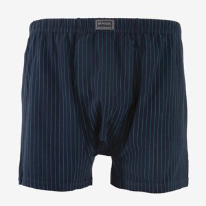 Pánské tmavě modré pruhované bavlněné boxerky PLUS SIZE - Spodní prádlo