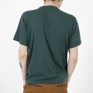 Pánské tmavě zelené bavlněné tričko - oblečení