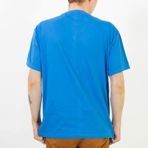 Pánské tričko s potiskem z kobaltové bavlny - oblečení