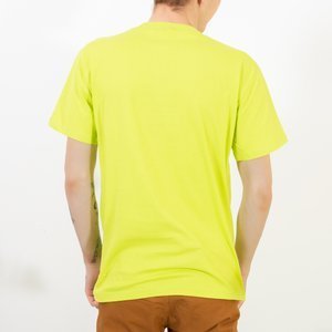 Pánské zelené bavlněné tričko s potiskem - oblečení