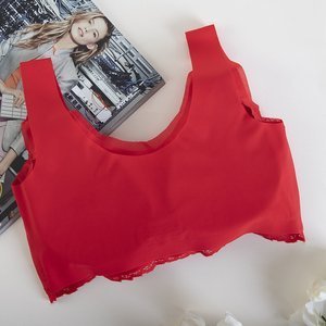 Podprsenka bralette z červené krajky - Spodní prádlo