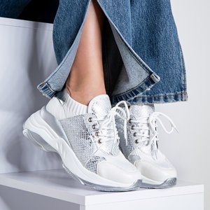 Roslyn bílá hrubá podrážka dámská sportovní obuv - obuv