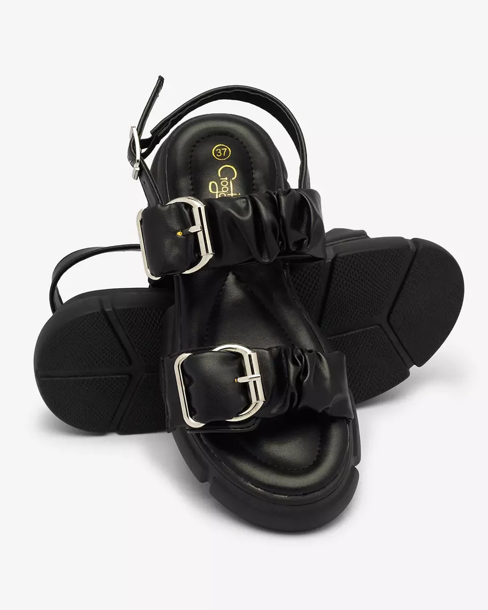 Royalfashion Černé dámské sandály na silnější podrážce Bannat