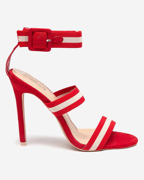 Royalfashion Červené dámské sandály na jehlovém podpatku Misoa