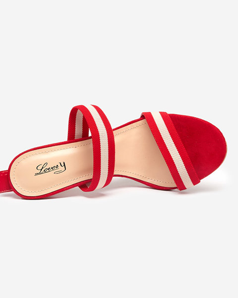 Royalfashion Červené dámské sandály na jehlovém podpatku Misoa
