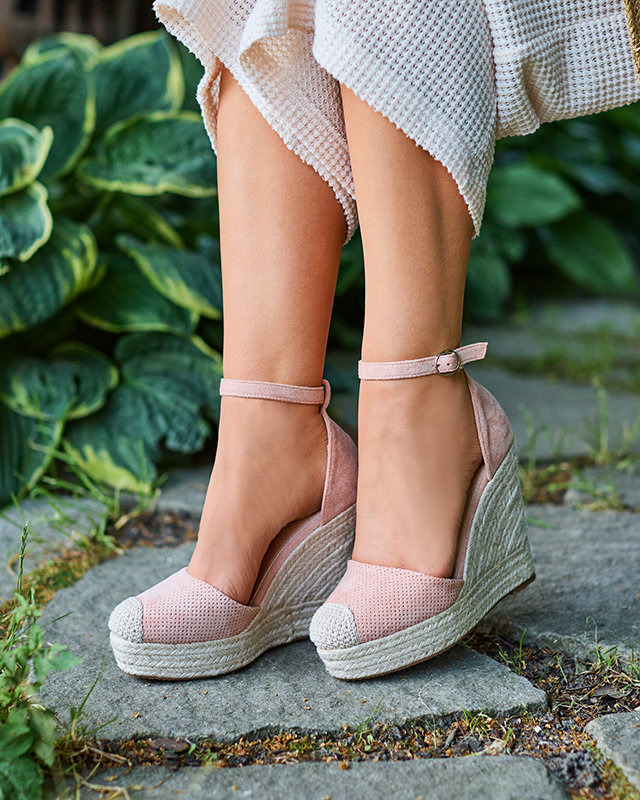 Royalfashion Růžové dámské sandály na podpatku Meylasi