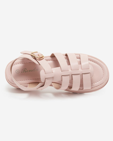 Royalfashion Růžové dámské sandály na silnější podrážce Gacino