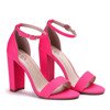 Różowe neonowe sandały na słupku Noemi - Obuwie