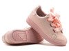 Różowe, sportowe buty z kokardą - Obuwie