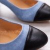Rudolfinovy modré pumpy s černým prstem - obuv