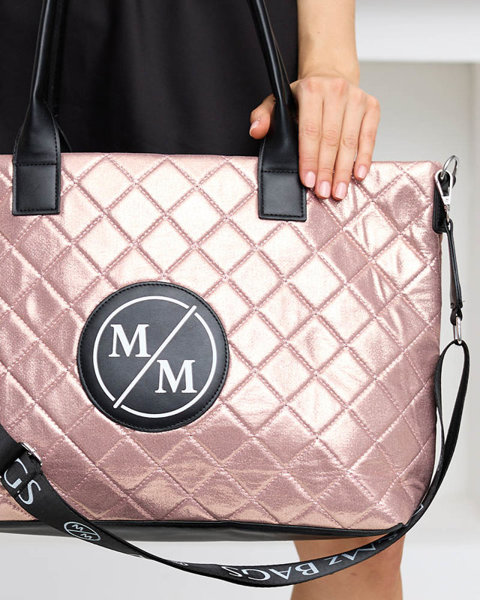 Růžová dámská prošívaná třpytivá shopper taška - Doplňky