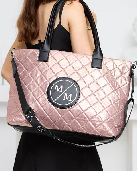 Růžová dámská prošívaná třpytivá shopper taška - Doplňky