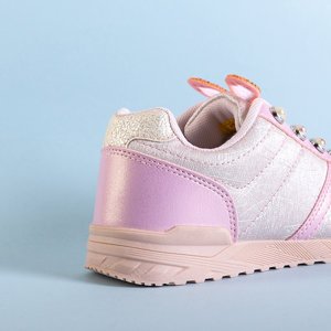 Růžová dětská sportovní obuv s dekoracemi Demiak - Obuv