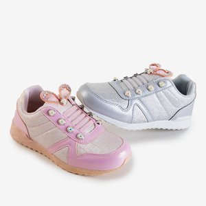 Růžová dětská sportovní obuv s dekoracemi Demiak - Obuv