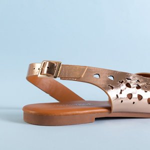 Růžové a zlaté prolamované sandály pro ženy Gabinca - Obuv