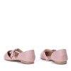 Růžové baleríny s ozdobnou přezkou Merletta - obuv