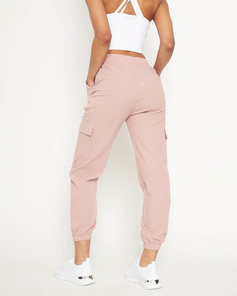 Růžové dámské cargo kalhoty - Oblečení
